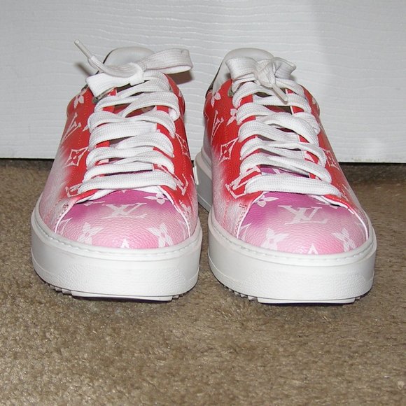 🔥 size 8.5/39 Authentic Louis Vuitton Time Out sneaker Red and Pink - Picture 4 of 16